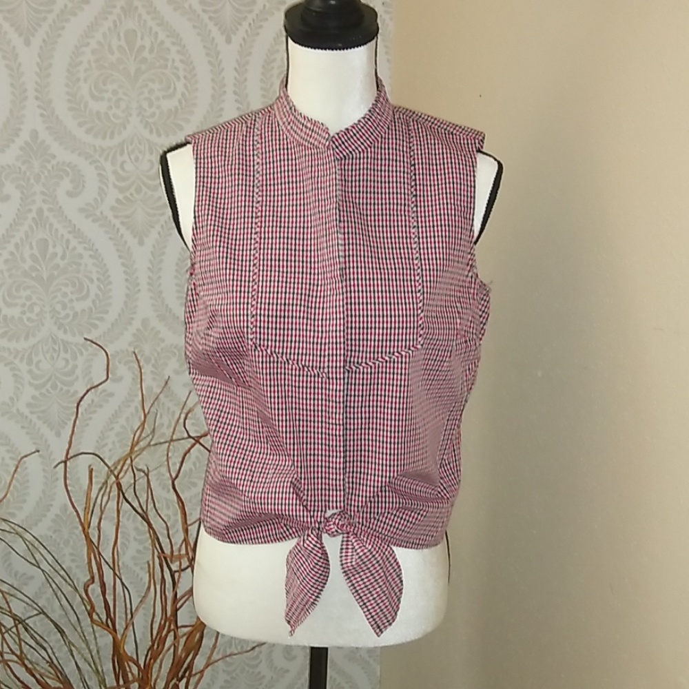 Brooks Bros  red white blue gingham button down 6